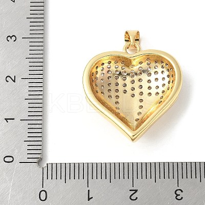 Brass Micro Pave Clear Cubic Zirconia Pendants ZIRC-I071-03G-01-1