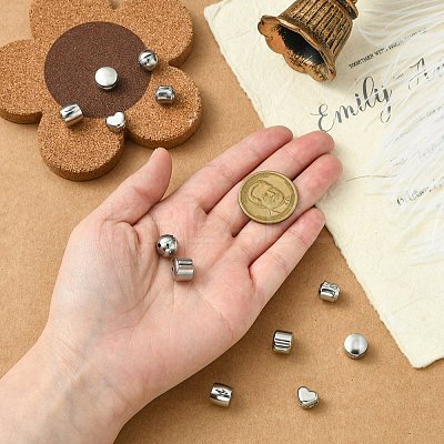 12Pcs 6 Styles 304 Stainless Steel European Style Clasps STAS-CJ0002-77-1