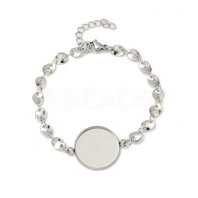 304 Stainless Steel Link Chain Bracelet Making STAS-K252-20B-P-1