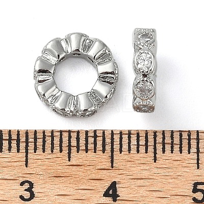 Brass Clear Cubic Zirconia Linking Rings KK-U045-10P-1