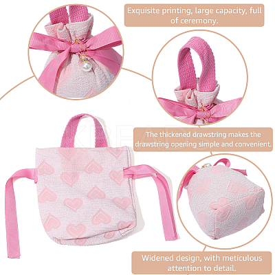 Heart Print Cloth Jewelry Drawstring Gift Bags ABAG-WH20015-11-1