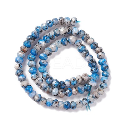 Dyed Natural Sesame Jasper/Kiwi Jasper Rondelle Beads Strands G-E316-A02-1