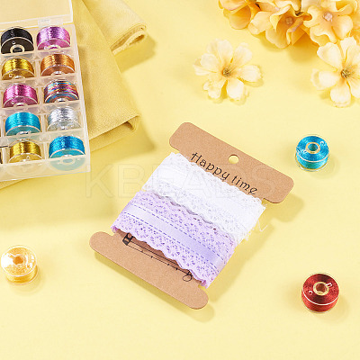 4 Yards 2 Colors Polyester Lace Trim OCOR-TADJ0001-02A-1