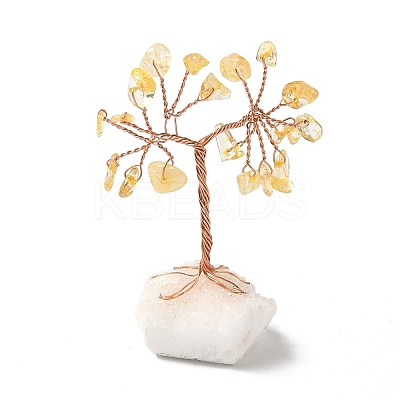 Natural Citrine Chips Tree of Life Decorations DJEW-P022-01B-04-1
