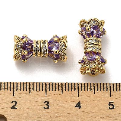 Brass Micro Pave Cubic Zirconia Beads ZIRC-P112-05G-01-1