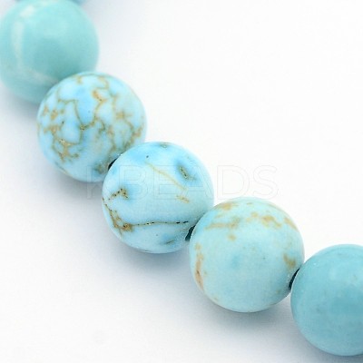 Mixed Size Synthetic Turquoise Round Bead Strands TURQ-X0002-1