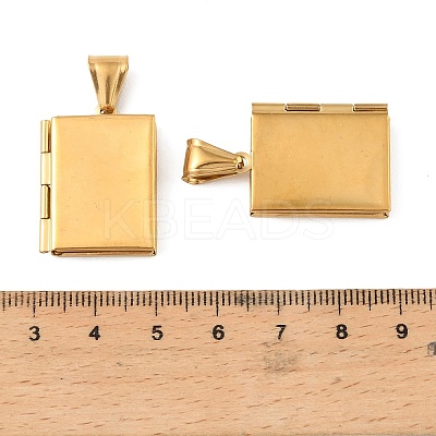 316 Stainless Steel Locket Pendants STAS-K321-02G-1