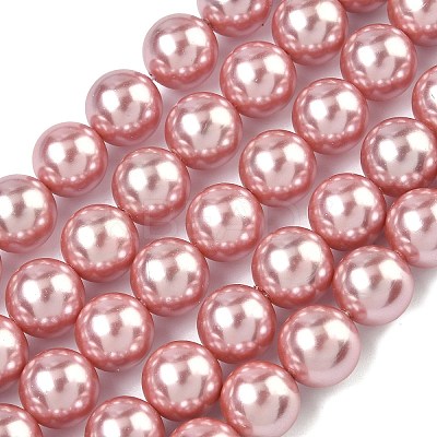 Electroplated Shell Pearl Beads Strands BSHE-G041-10mm-05-1