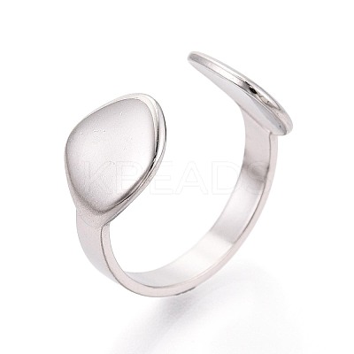 304 Stainless Steel Cuff Open Rings for Women RJEW-N052-18P-1