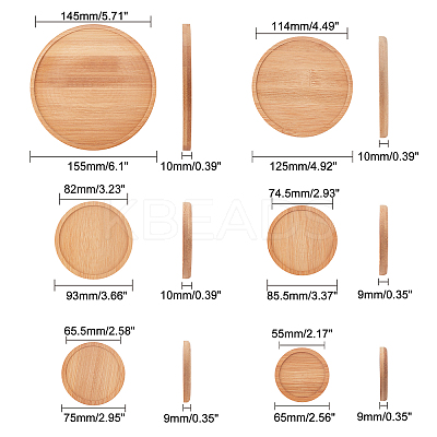 Bamboo Round Plant Saucer AJEW-GA0001-97-1