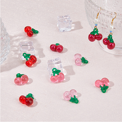 56Pcs 4 Colors Transparent Resin Pendants RESI-FH0001-64-1