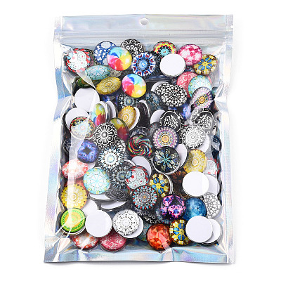 Rectangle Zip Top Plastic Glitter Holographic Bags OPP-YWC0001-14X20-1