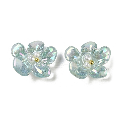 AB Color Transparent Epoxy Resin & ABS Pearl Decoden Cabochons LS-CRES-S367-18C-1