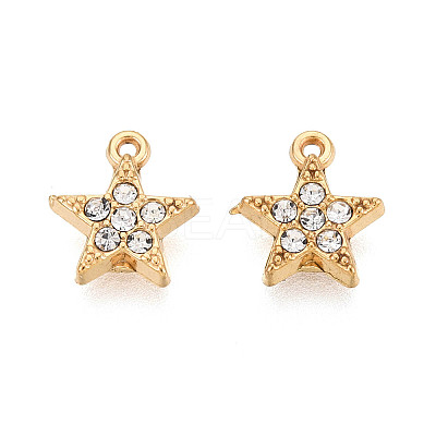 304 Stainless Steel Rhinestone Charms STAS-N110-43G-1