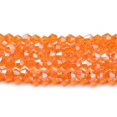 Transparent Electroplate Glass Beads Strands GLAA-F029-4mm-C11-1