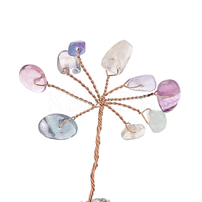 Natural Fluorite Chips Tree of Life Decorations DJEW-P022-03A-07-1