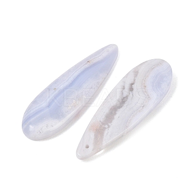 Natural Blue Lace Agate Pendants G-K381-15B-1