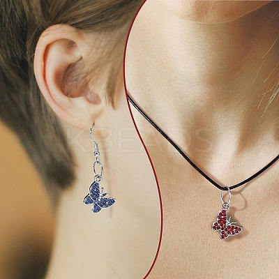 25Pcs 5 Colors Zinc Alloy Butterfly Charms ENAM-SZ0001-81-1