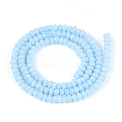 Opaque Solid Color Glass Beads Strands GLAA-ZX008-4mm-18J-1