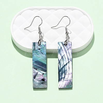 Brass Abalone Shell Dangle Earrings EJEW-C161-01C-1