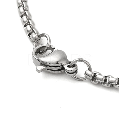 201 Stainless Steel Box Chain Saint Benedict Medal Pendant Necklaces for Women NJEW-M008-01P-1