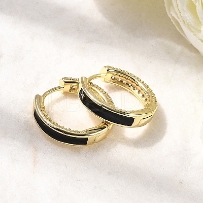Brass Micro Pave Clear Cubic Zirconia Hoop Earrings EJEW-K276-11G-01-1