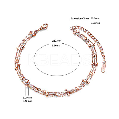 Stainless Steel Multi-Strand Anklet JA100A-1