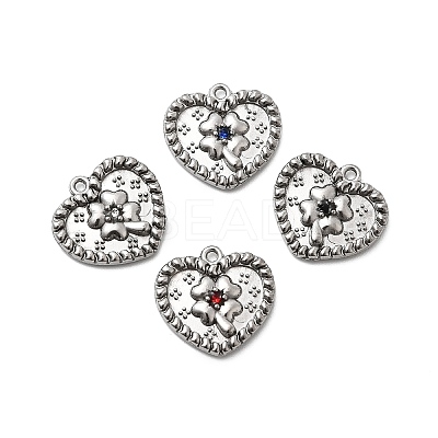 304 Stainless Steel Micro Pave Rhinestone Pendants STAS-G369-06P-1