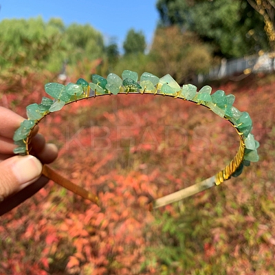 Natural Green Aventurine Hair Bands PW-WGC1C33-56-1