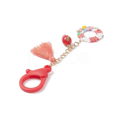 Handmade Loom Pattern Seed Beads Pendant Decorations HJEW-MZ00008-1