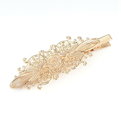Brass Alligator Hair Clips KK-I681-01G-1