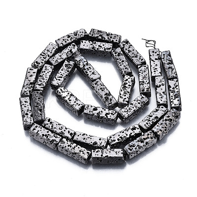 Electroplated Natural Lava Rock Beads Strands G-T114-63-1