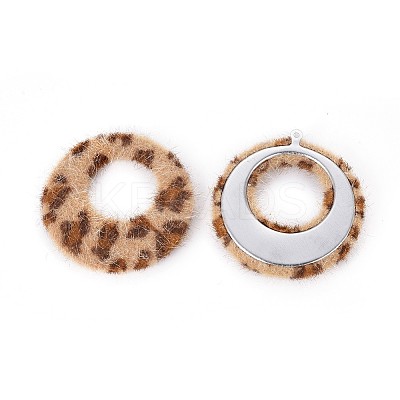 Faux Mink Fur Covered Pendants WOVE-X0001-16-1