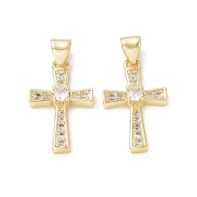 Eco-Friendly Rack Plating Brass Micro Pave Cubic Zirconia Pendants KK-F845-30G-1