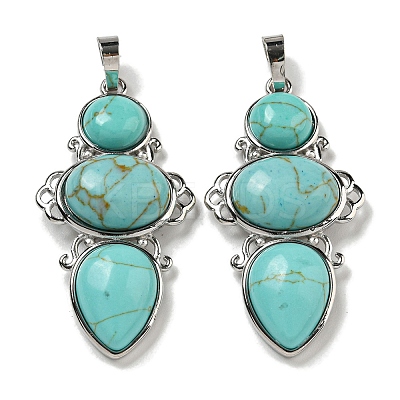 Synthetic Green Turquoise Pendants G-Q158-04M-1