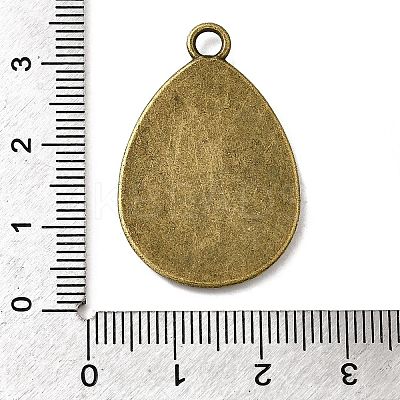 Flat Teardrop Alloy Pendant Cabochon Settings X-PALLOY-N0088-01AB-NF-1