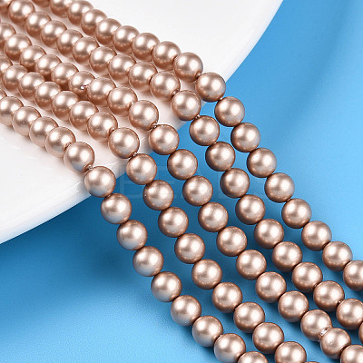 Baking Paint Pearlized Glass Pearl Bead Strands HY-N002-5mm-C02-1