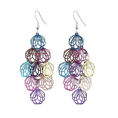 430 Stainless Steel Dangle Earrings EJEW-B157-01B-1