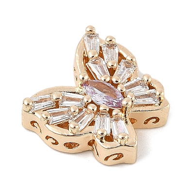 Brass Micro Pave Cubic Zirconia Beads KK-K297-34B-G01-1