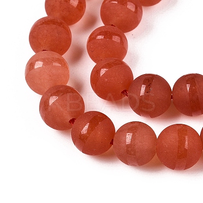 Frosted Natural White Jade Beads Strands G-T138-8mm-209G-1