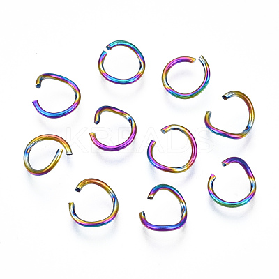 Ion Plating(IP) Rainbow Color 304 Stainless Steel Open Jump Rings STAS-N098-062A-01-1