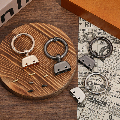 8 Sets 4 Colors Alloy Spring Gate Rings FIND-CA0007-97-1