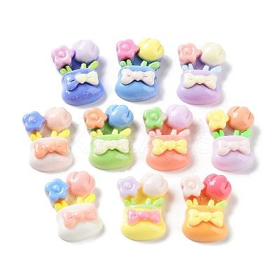 Opaque Resin Cabochons RESI-G085-01-1