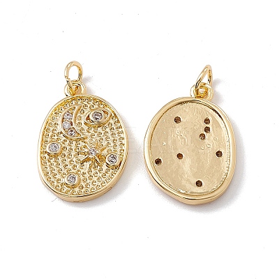 Brass Micro Pave Cubic Zirconia Pendants KK-E068-VC009-1