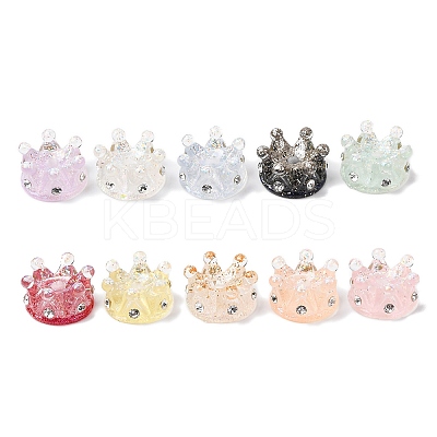 Transparent Resin & Crystal Rhinestone Beads RESI-G119-11-1
