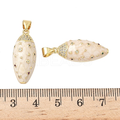 Brass Micro Pave Colorful Cubic Zirconia Enamel Pendants KK-G536-25G-1