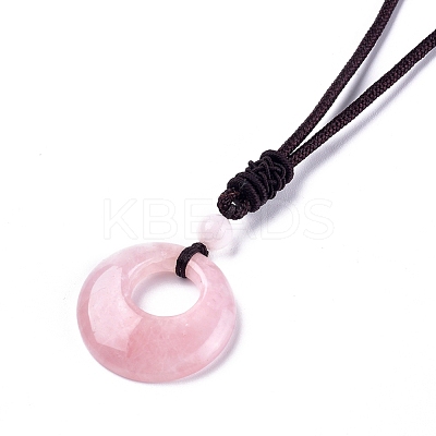 Natural & Synthetic Gemstone Pendant Necklaces NJEW-E149-1