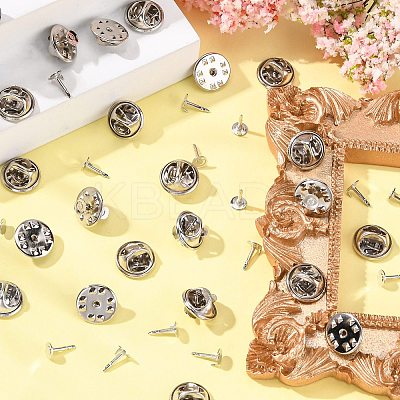 Brass Butterfly Clutches Pin Backs X-KK-D294-P-1