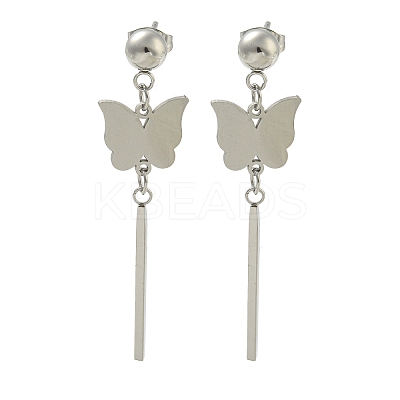 Non-Tarnish Butterfly 304 Stainless Steel Stud Dangle Earrings EJEW-G400-45P-1