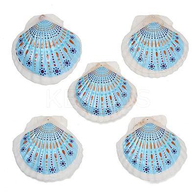 Printed Natural Shell Big Pendants SH-CBA93AD-19E-1